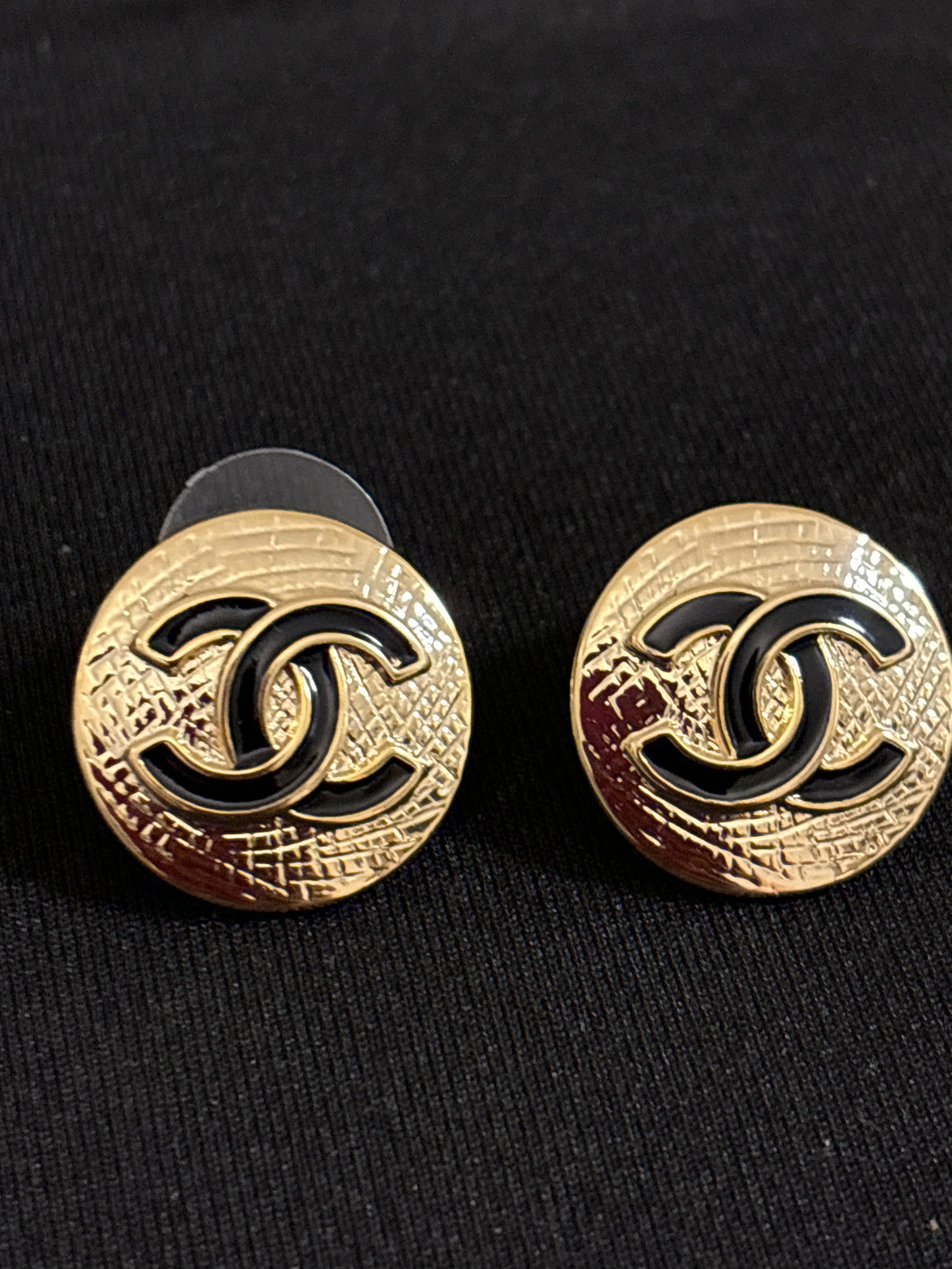 Gold and Black Button studs