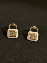 Load image into Gallery viewer, Gold &amp;Black locket Earrings
