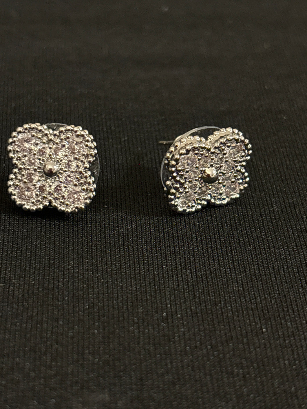 Silver Floral Bling Studs